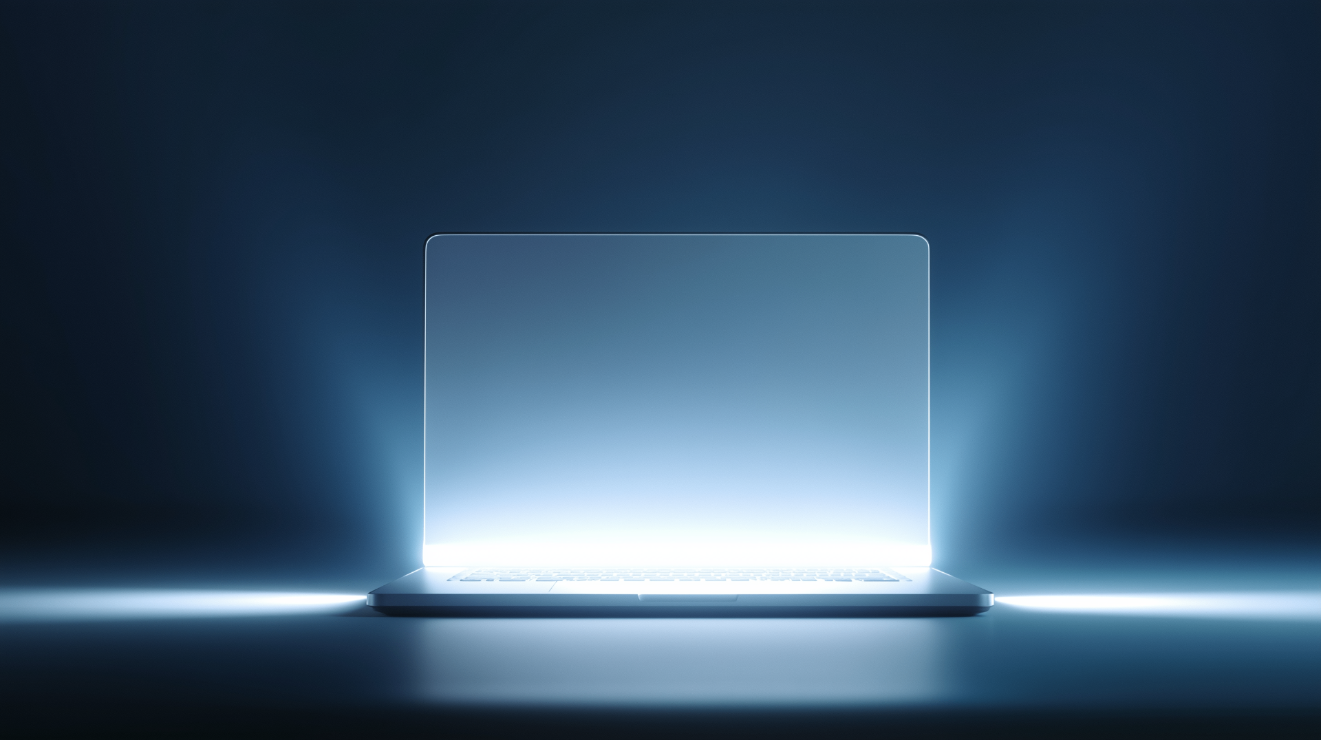 Futuristischer Laptop mit leuchtendem Display